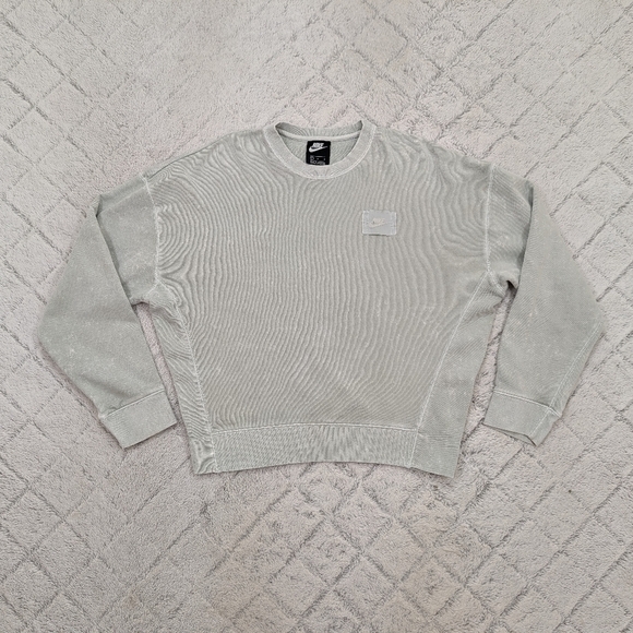 Nike Sweatshirt Womens L Green Jade Horizon French Terry Crewneck Lounge - Picture 1 of 7